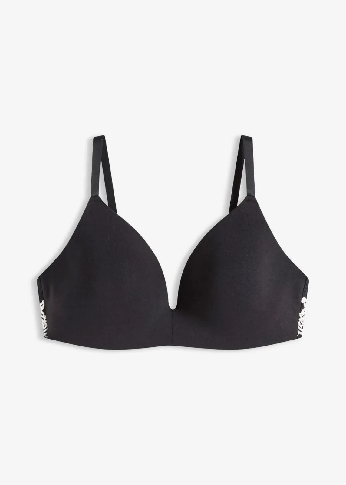 bonprix Nachhaltigere Materialien|Bhs^Schalen-BH ohne Bügel mit Bio-Baumwolle und Spitze schwarz/wollweiß