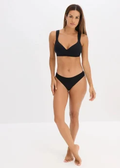bonprix Wäsche·Baumwollunterwäsche|Wäsche·Große Cups D-H^Schalen-BH ohne Bügel mit Bio-Baumwolle (2er Pack) schwarz + mattbeige
