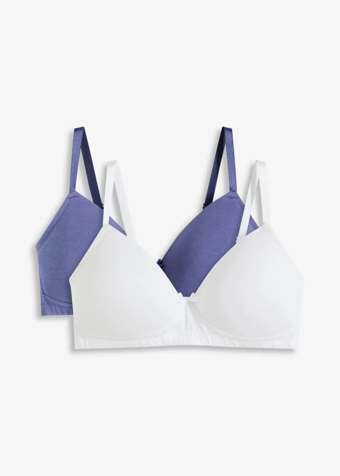 bonprix Wäsche·Baumwollunterwäsche|Nachhaltigere Materialien^Schalen-BH ohne Bügel mit Bio-Baumwolle (2er Pack) dunkelpazifik + weiß