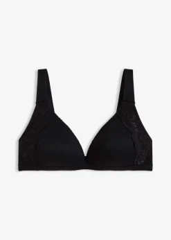 bonprix Dessous|Bhs^Schalen-BH ohne Bügel mit weicher Rippe schwarz
