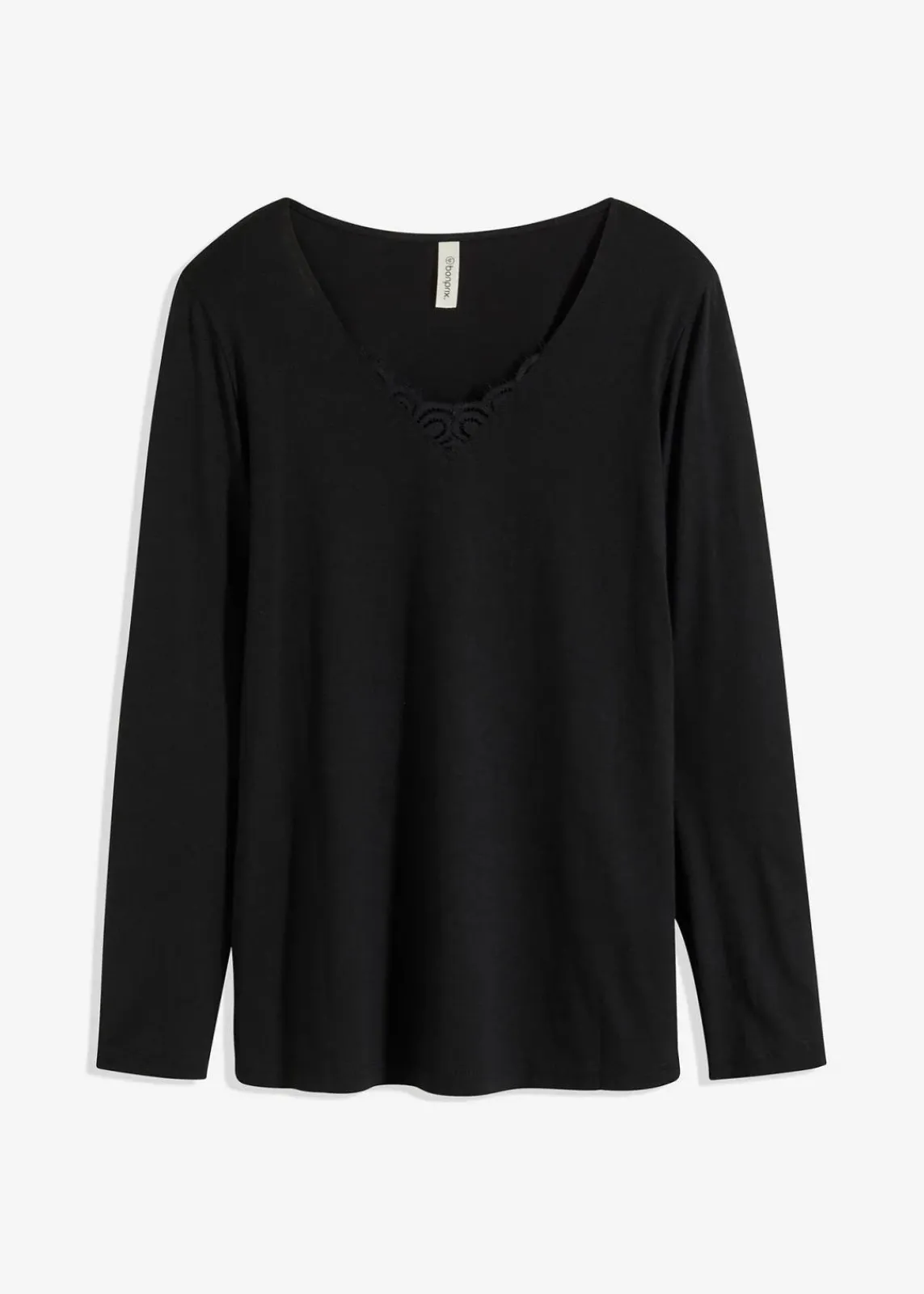 bonprix Wäsche·Basics|Wäsche·Nachtwäsche^Schlafoberteil mit langen Ärmeln schwarz