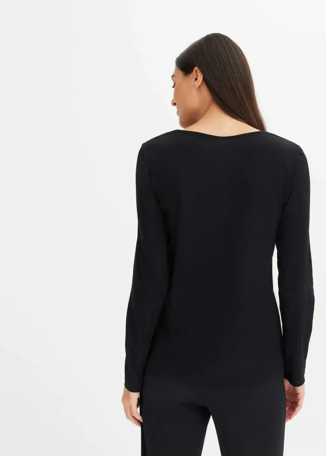 bonprix Wäsche·Basics|Wäsche·Nachtwäsche^Schlafoberteil mit langen Ärmeln schwarz