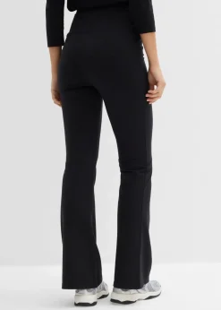 bonprix Basics|Hosen^Schlaghose aus Bio-Baumwolle mit Stretch schwarz