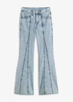 bonprix Bekleidung·Shirts & Tops|Jeans^Schlagjeans High Waist eisblau denim