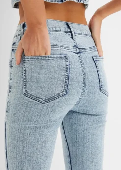 bonprix Bekleidung·Shirts & Tops|Jeans^Schlagjeans High Waist eisblau denim