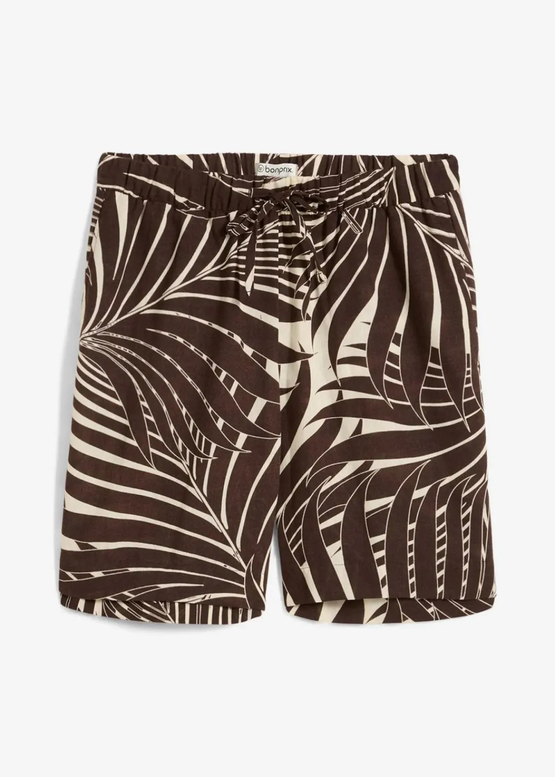 bonprix Bekleidung·Outdoorbekleidung|Bekleidung·Kleider^Schlupf-Bermuda natur/dunkelbraun bedruckt