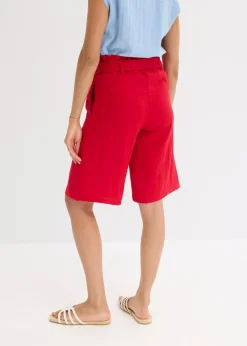 bonprix Bekleidung·Outdoorbekleidung|Bekleidung·Kleider^Schlupf-Bermuda aus Viskose-Mix tiefrot