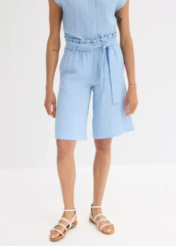 bonprix Nachhaltigere Materialien|Hosen^Schlupf-Bermuda aus Viskose-Mix hellblau