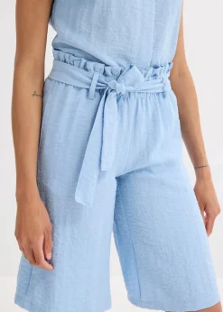 bonprix Nachhaltigere Materialien|Hosen^Schlupf-Bermuda aus Viskose-Mix hellblau
