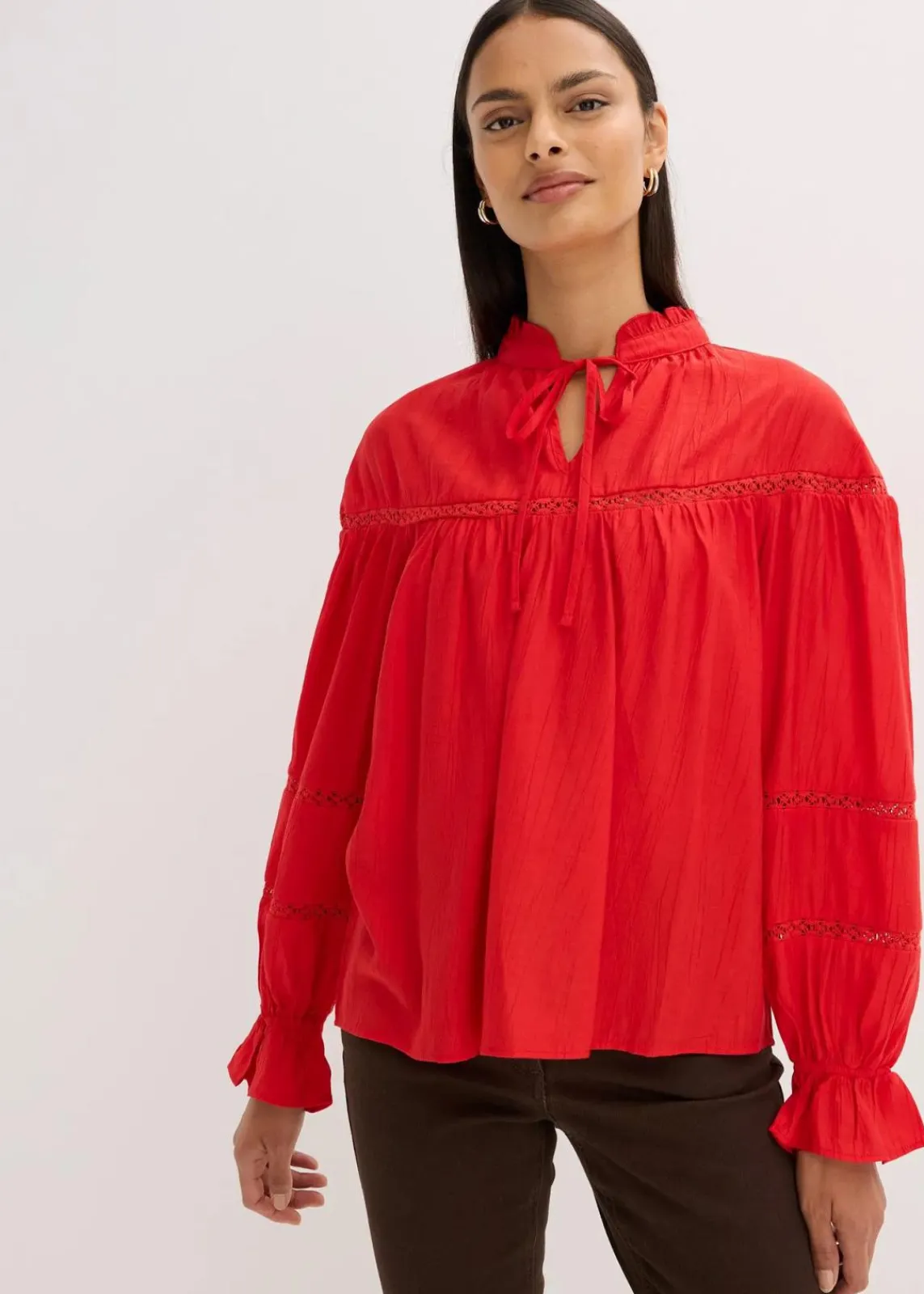 bonprix Bekleidung·Jacken & Mäntel|Blusen & Tuniken^Schlupfbluse aus feinem Viskose-Mix lavarot