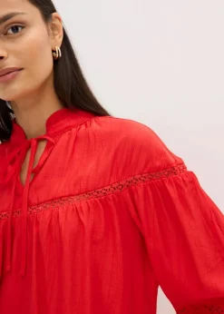 bonprix Bekleidung·Jacken & Mäntel|Blusen & Tuniken^Schlupfbluse aus feinem Viskose-Mix lavarot