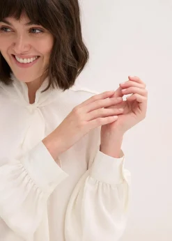 bonprix Bekleidung·Jacken & Mäntel|Blusen & Tuniken^Schlupfbluse aus fließendem Satin perlweiß