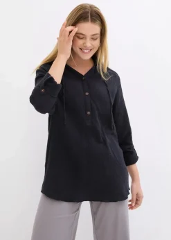 bonprix Blusen & Tuniken|Bekleidung·Jacken & Mäntel^Schlupfbluse aus luftigem Musselin schwarz