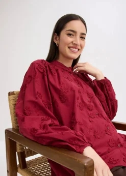 bonprix Bekleidung·Jacken & Mäntel|Blusen & Tuniken^Schlupfbluse aus reiner Baumwolle pflaumenrot