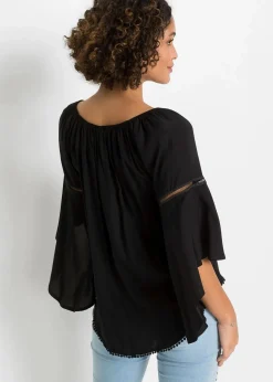 bonprix Blusen & Tuniken|Nachhaltigere Materialien^Schlupfbluse aus reiner Viskose schwarz