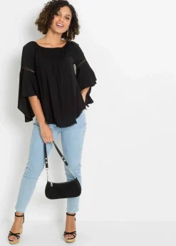bonprix Blusen & Tuniken|Nachhaltigere Materialien^Schlupfbluse aus reiner Viskose schwarz