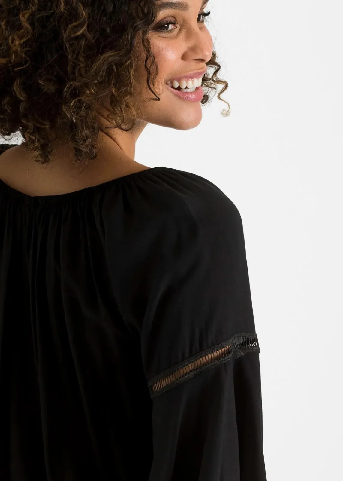 bonprix Blusen & Tuniken|Nachhaltigere Materialien^Schlupfbluse aus reiner Viskose schwarz