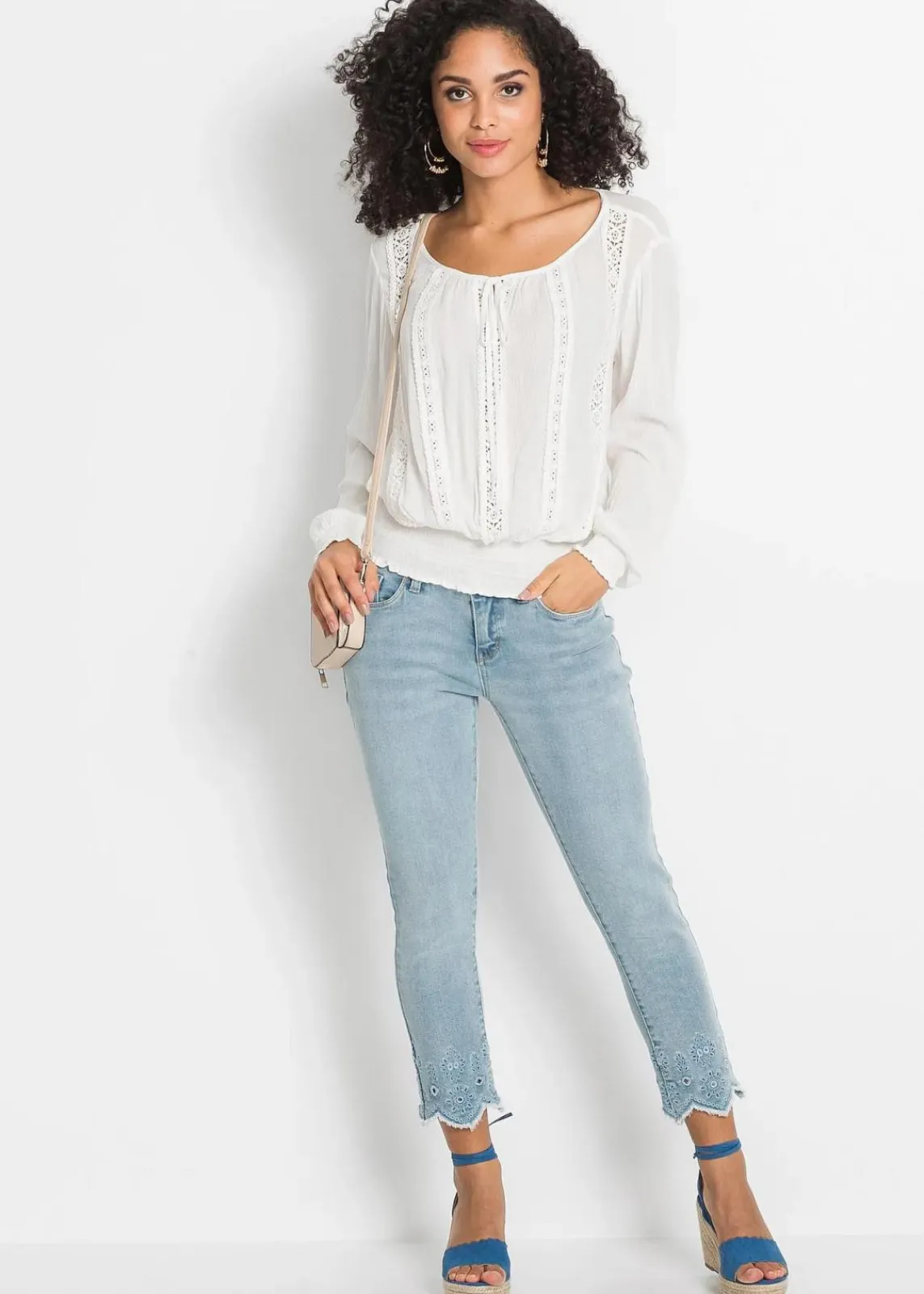 bonprix Nachhaltigere Materialien|Blusen & Tuniken^Schlupfbluse aus softer Viskose wollweiß