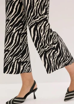bonprix Nachhaltigere Materialien|Hosen^Schlupfhose schwarz/natur zebra bedruckt