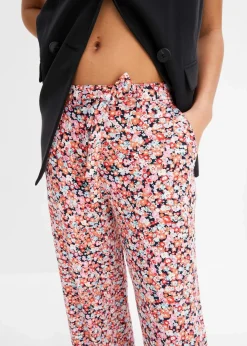 bonprix Bekleidung·Kleider|Hosen^Schlupfhose aus reiner Viskose orange/mint floral