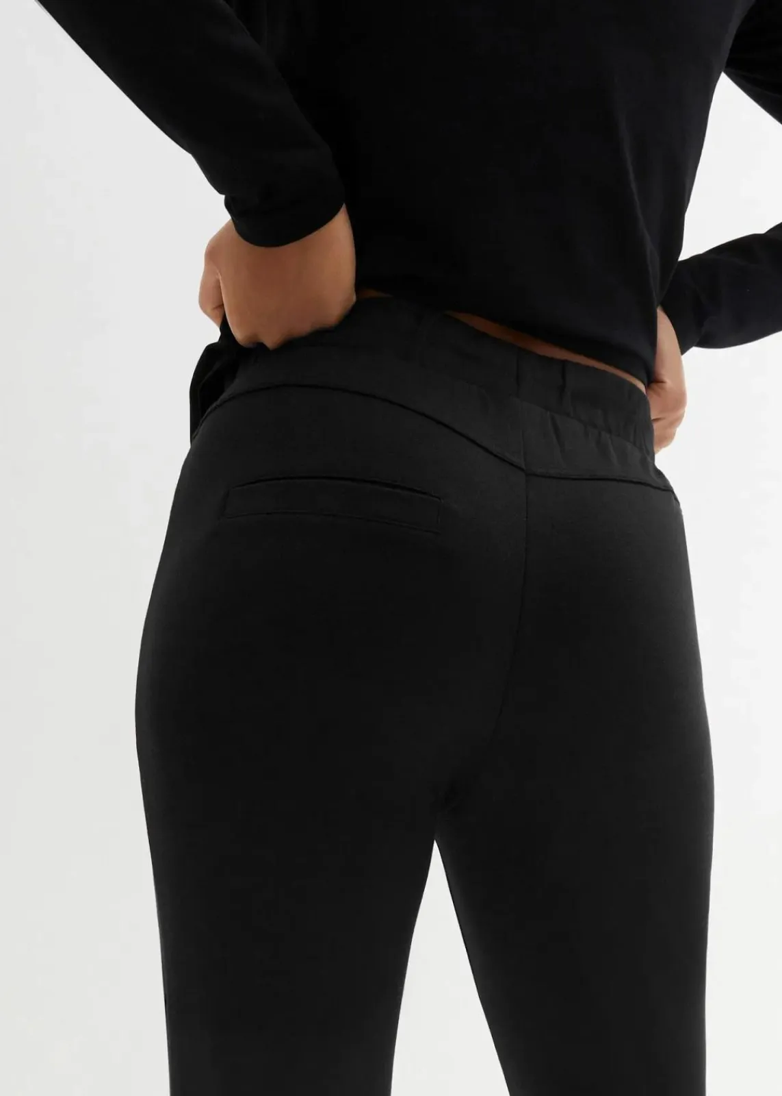 bonprix Bekleidung·Kleider|Hosen^Schlupfhose aus bequemen Punto di Roma schwarz