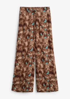 bonprix Bekleidung·Kleider|Hosen^Schlupfhose aus fließender Viskose dunkelbraun bedruckt