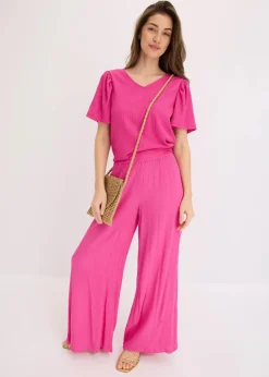 bonprix Bekleidung·Kleider|Hosen^Schlupfhose aus fließender Viskose fuchsia