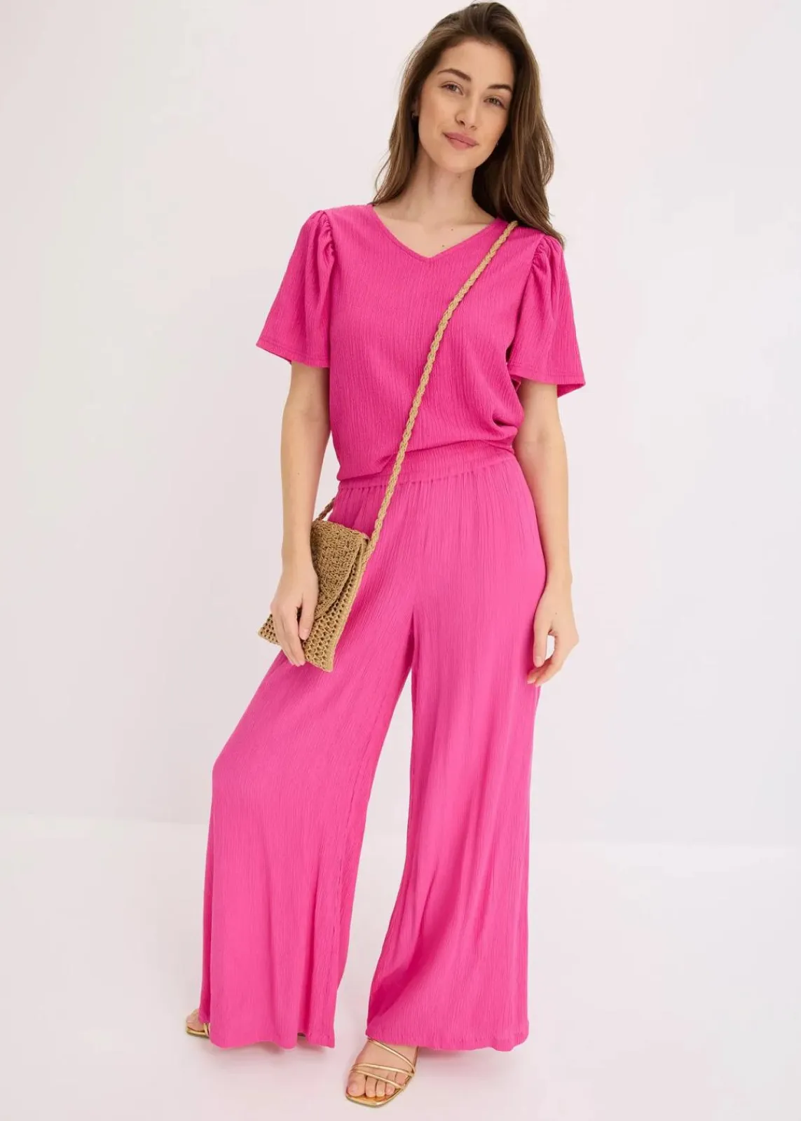bonprix Bekleidung·Kleider|Hosen^Schlupfhose aus fließender Viskose fuchsia