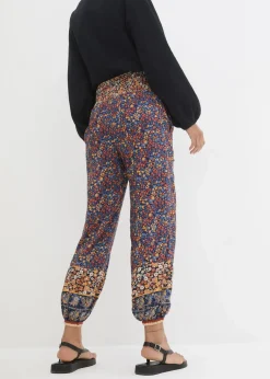 bonprix Bekleidung·Kleider|Hosen^Schlupfhose aus fließender Viskose dunkelblau paisley