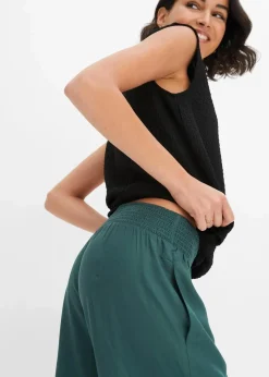 bonprix Bekleidung·Kleider|Hosen^Schlupfhose aus fließender Viskos-Crêpe mattgrün