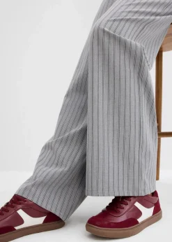 bonprix Bekleidung·Kleider|Hosen^Schlupfhose aus fließender Qualität grau/schiefergrau/weiß gestreift