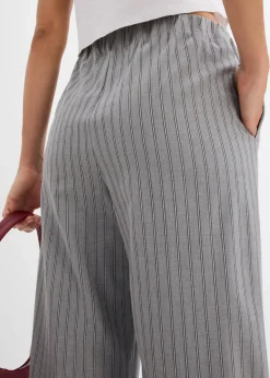 bonprix Bekleidung·Kleider|Hosen^Schlupfhose aus fließender Qualität grau/schiefergrau/weiß gestreift