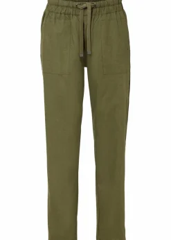 bonprix Hosen^Schlupfhose aus luftigem Leinen-Mix oliv