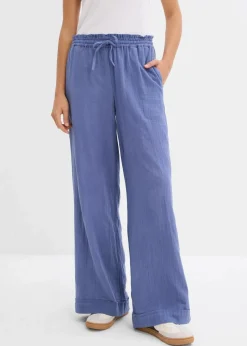 bonprix Zweiteiler & Sets|Hosen^Schlupfhose aus luftigem Musselin jeansblau