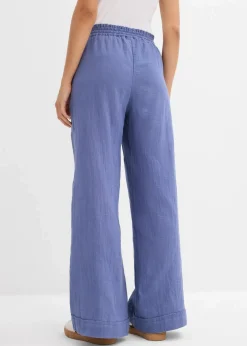 bonprix Zweiteiler & Sets|Hosen^Schlupfhose aus luftigem Musselin jeansblau