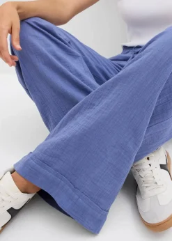 bonprix Zweiteiler & Sets|Hosen^Schlupfhose aus luftigem Musselin jeansblau