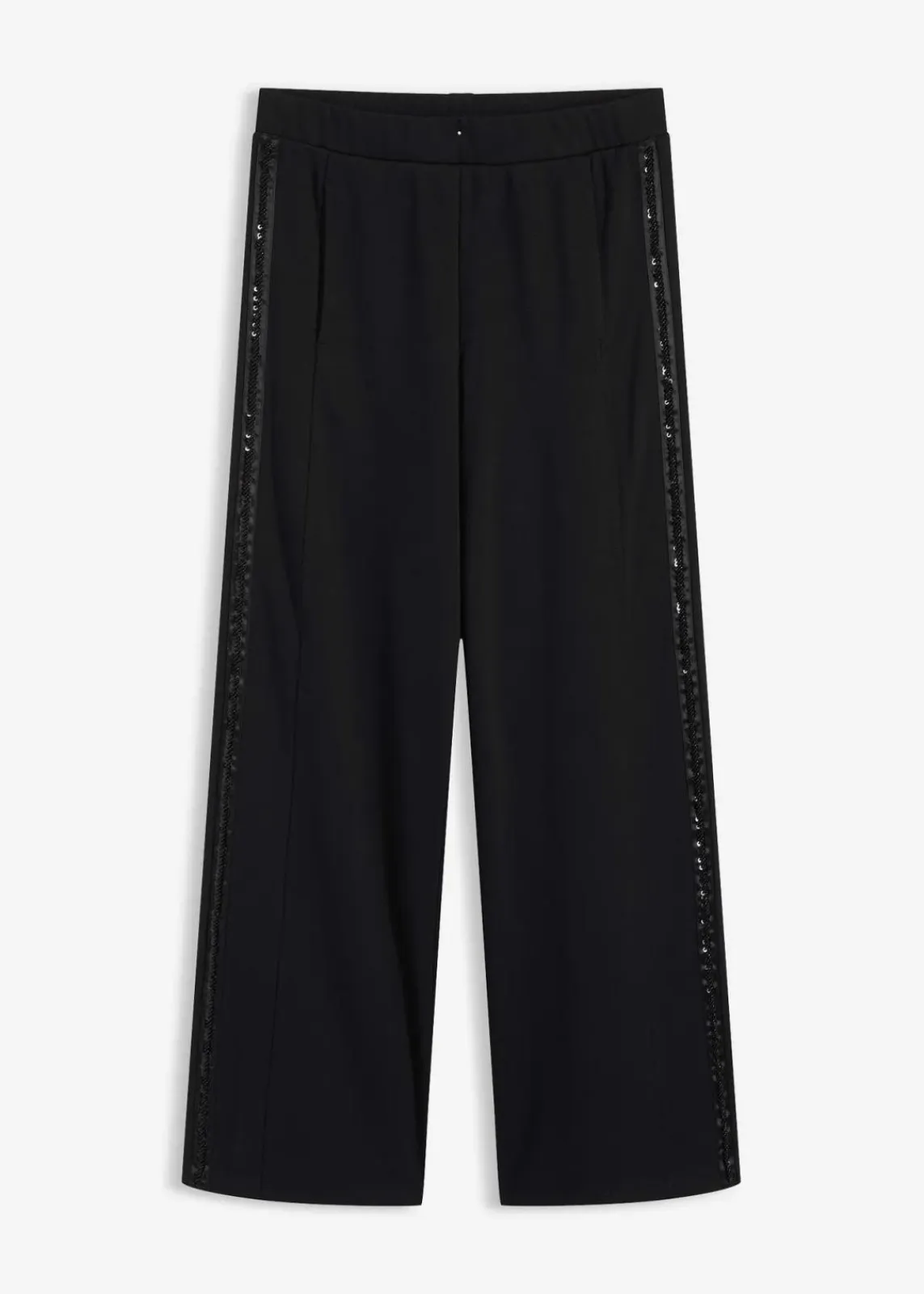 bonprix Bekleidung·Kleider|Hosen^Schlupfhose aus Punto di Roma mit Glitzersteinchen schwarz