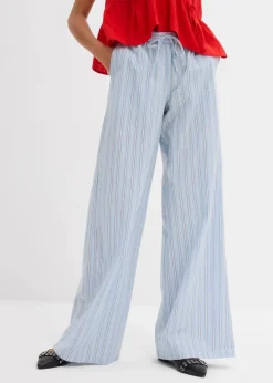 bonprix Hosen|Bekleidung·Kleider^Schlupfhose aus reiner Baumwolle blau/weiß gestreift