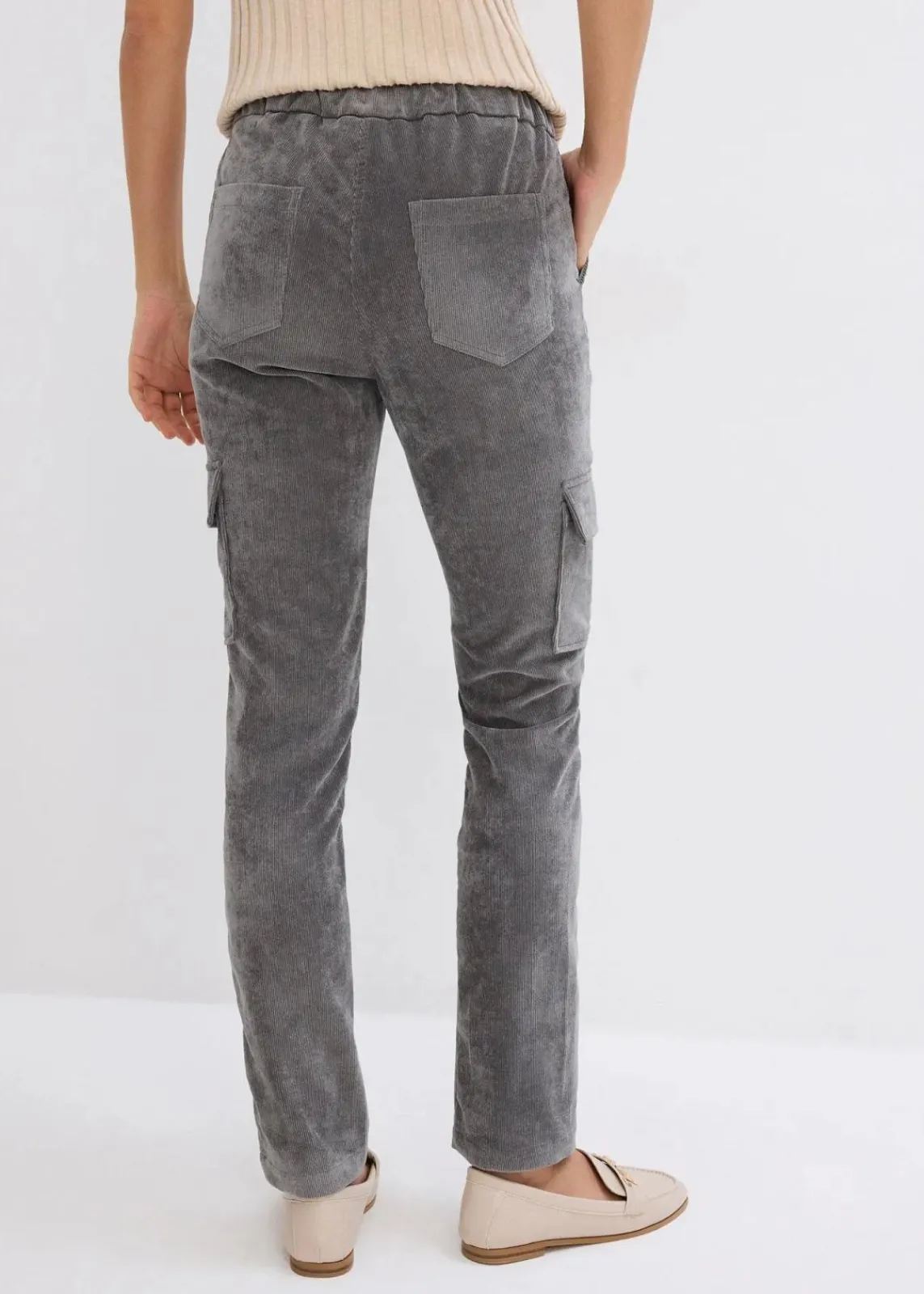 bonprix Hosen|Bekleidung·Kleider^Schlupfhose aus Samt-Cord rauchgrau