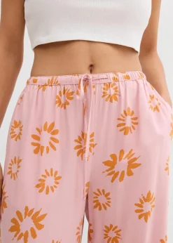 bonprix Bekleidung·Kleider|Hosen^Schlupfhose aus softer Viskose aschrosa/sonnenbraun geblümt