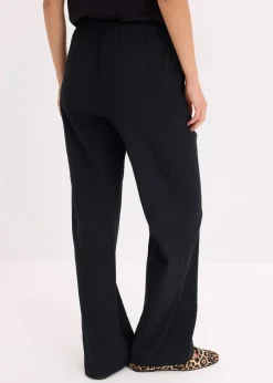 bonprix Hosen^Schlupfhose aus strukturiertem Crinkle schwarz