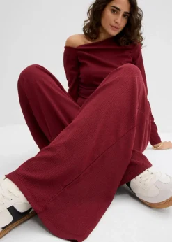 bonprix Zweiteiler & Sets|Hosen^Schlupfhose aus strukturiertem Crêpe rubinrot