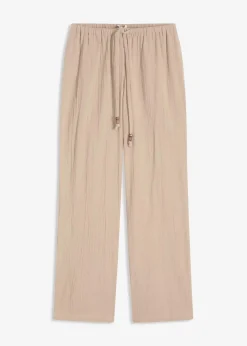 bonprix Hosen^Schlupfhose aus strukturiertem Crinkle beige