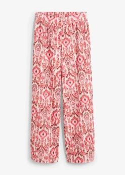 bonprix Bekleidung·Kleider|Hosen^Schlupfhose aus strukturiertem Crêpe weiß/rot bedruckt