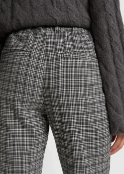 bonprix Bekleidung·Kleider|Nachhaltigere Materialien^Schlupfhose mit Bequembund, kariert schwarz kariert