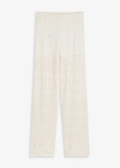 bonprix Hosen|Bekleidung·Kleider^Schlupfhose mit Lochstrickmuster wollweiß