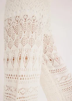 bonprix Hosen|Bekleidung·Kleider^Schlupfhose mit Lochstrickmuster wollweiß