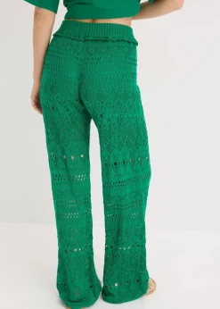 bonprix Bekleidung·Kleider|Hosen^Schlupfhose mit Lochstrickmuster edelsteingrün