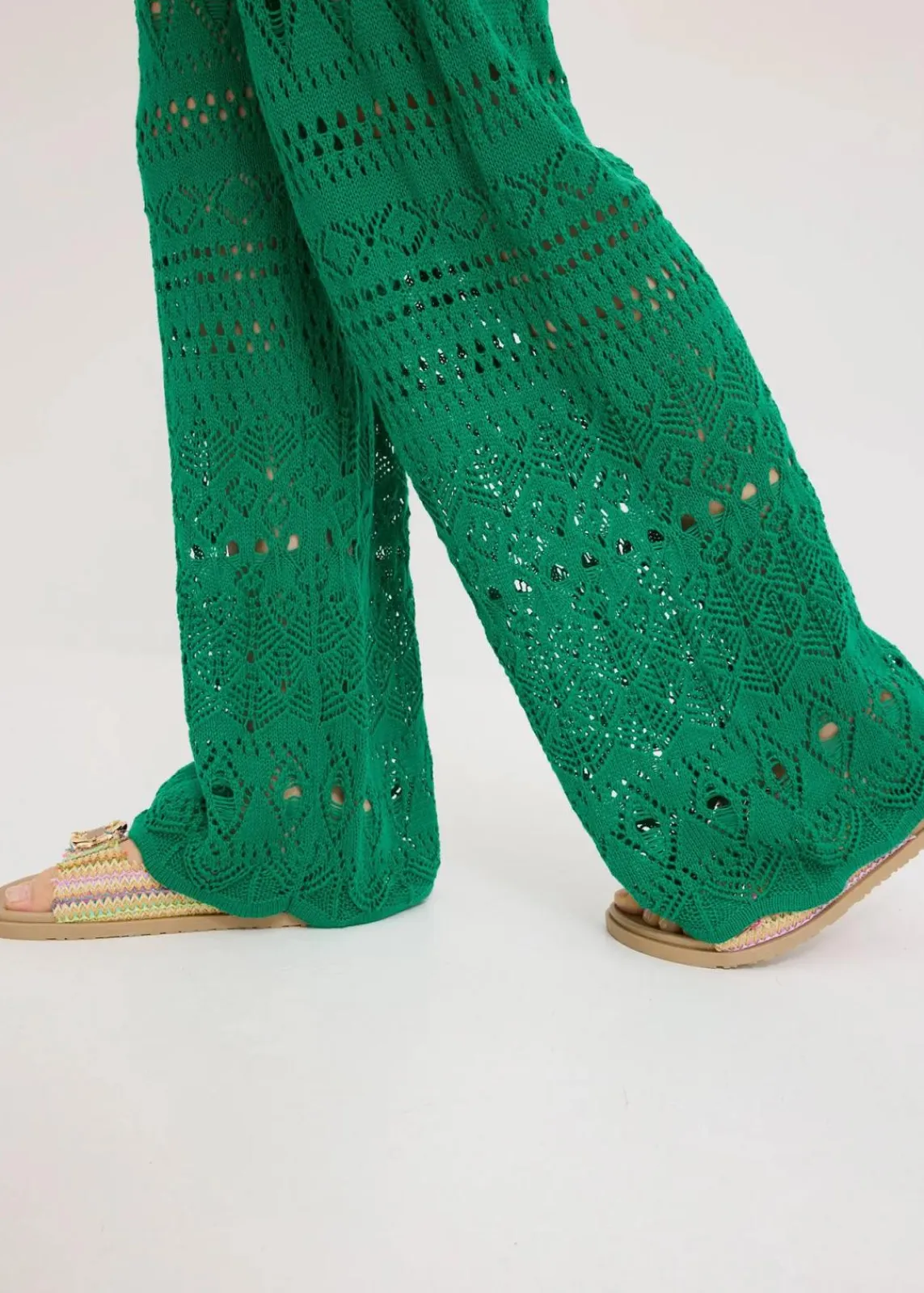 bonprix Bekleidung·Kleider|Hosen^Schlupfhose mit Lochstrickmuster edelsteingrün