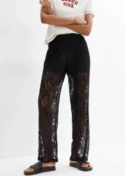 bonprix Hosen^Schlupfhose mit Spitze schwarz